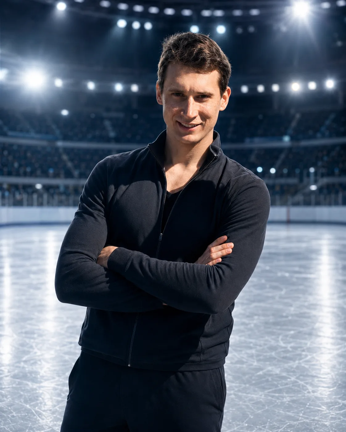 Stepan Dubrovskiy, professional figure skating coach, on the ice at Sharks Ice