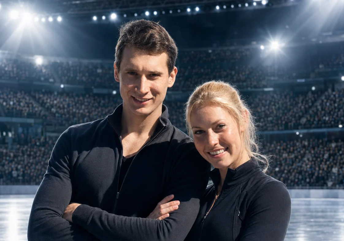 Stepan Dubrovskiy and Stephanie Snider, professional figure skating coaches, at Sharks Ice